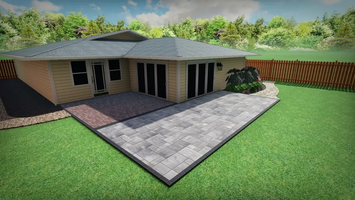 3D landscape design render representing ENC Designs coastal North Carolina service areas